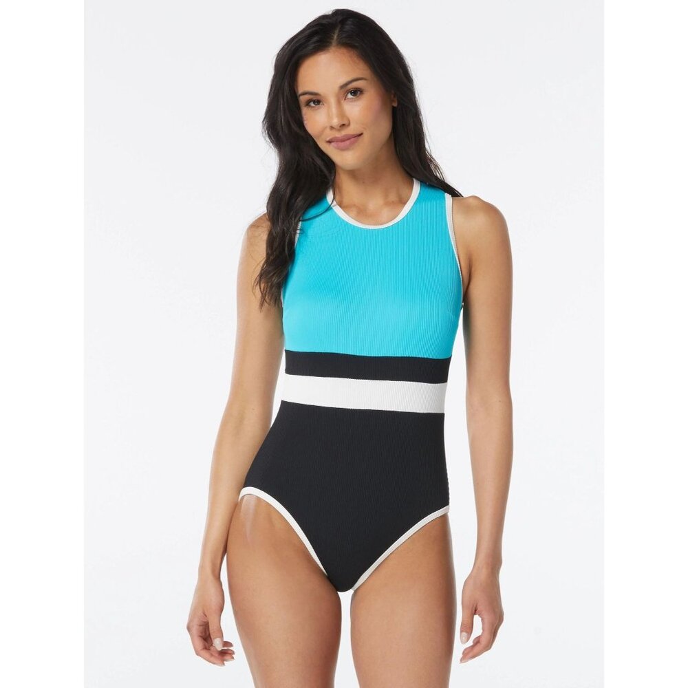New$125 Beach House Sport Aspire Ribbed One Piece Swimsuit Size 16W Bathing Suit
